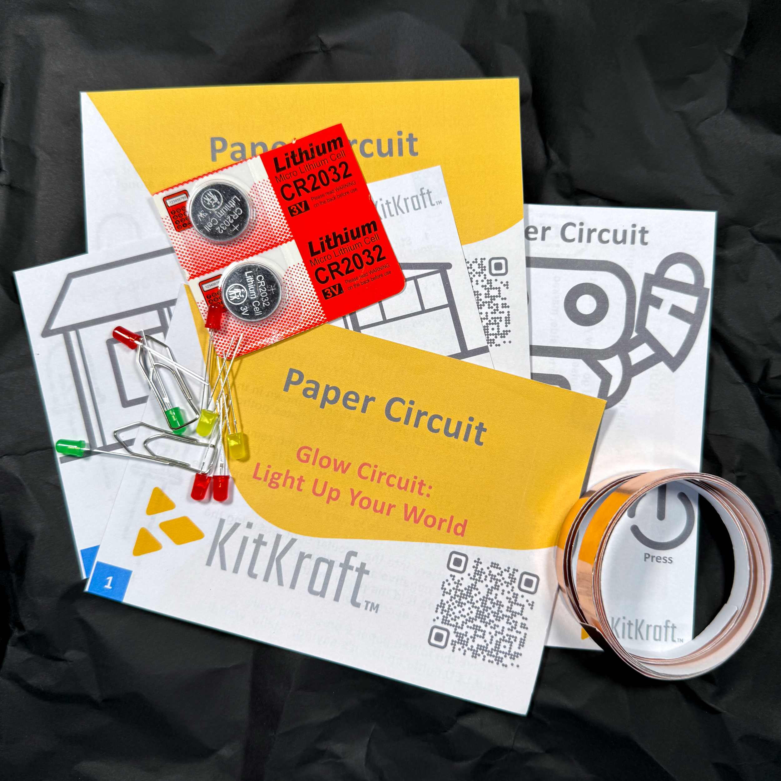 4 in 1 Template | Paper Circuit Beginners Kit | Create, Color & Light Up Circuits | Fun STEM Learning