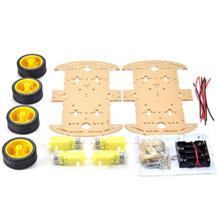 4WD Smart Robot Car Chassis Kit with BO Motors & Wheels – Arduino Compatible