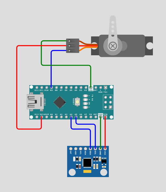 DIY - Motion Sensor Based Robot Head Movement Kit - MPU6050, Arduino Nano and SG90 Servo Motor