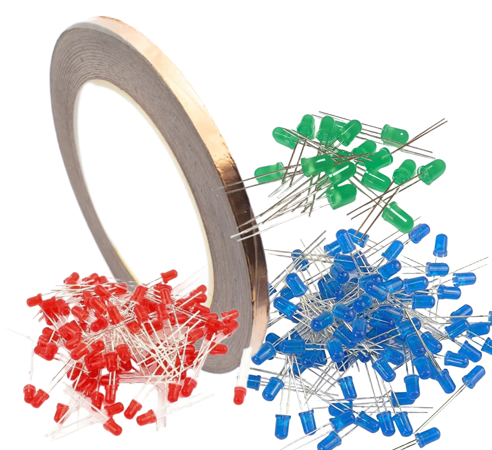 KIT - Copper Tapes & LEDs (Red, Green, Blue)