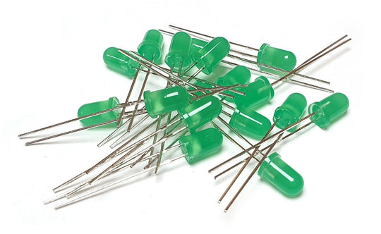 100pcs 5mm GREEN Diffused Light Emitting Diodes - LEDs Set
