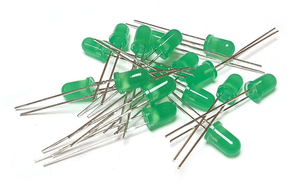 100pcs 5mm GREEN Diffused Light Emitting Diodes - LEDs Set