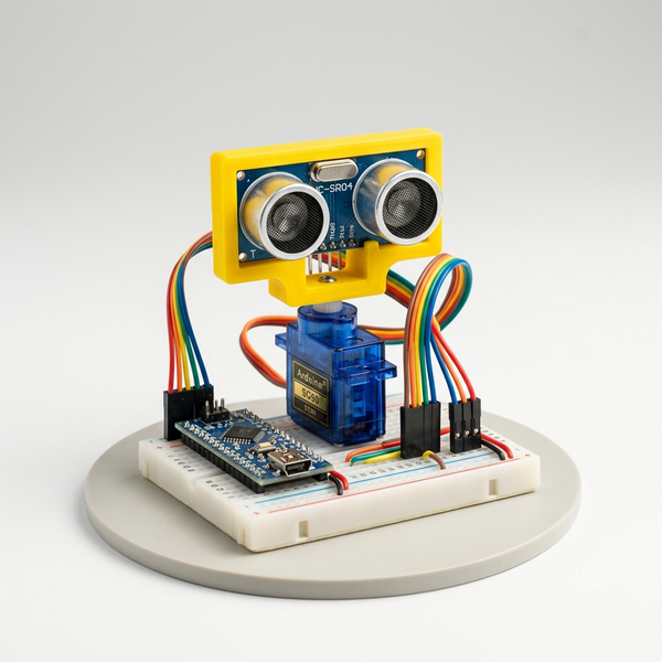 DIY - Ultrasonic SONAR Kit (Sound Navigation and Ranging) with 180 degree movement - Arduino Nano