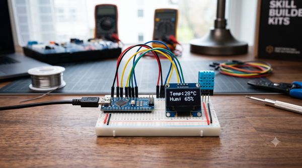 DIY - Temperature & Humidity Monitor Kit - DHT11, OLED