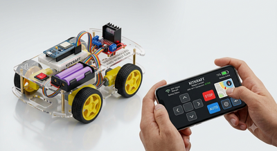 WiFi Controlled 4WD Robot Car Kit - NodeMCU, L298N Driver