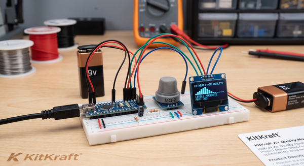 DIY - Gas Sensor Air Quality Monitor Kit - MQ-2, OLED, Arduino Nano