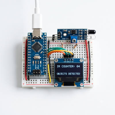 DIY - IR Object Counter Kit - Arduino Nano, OLED