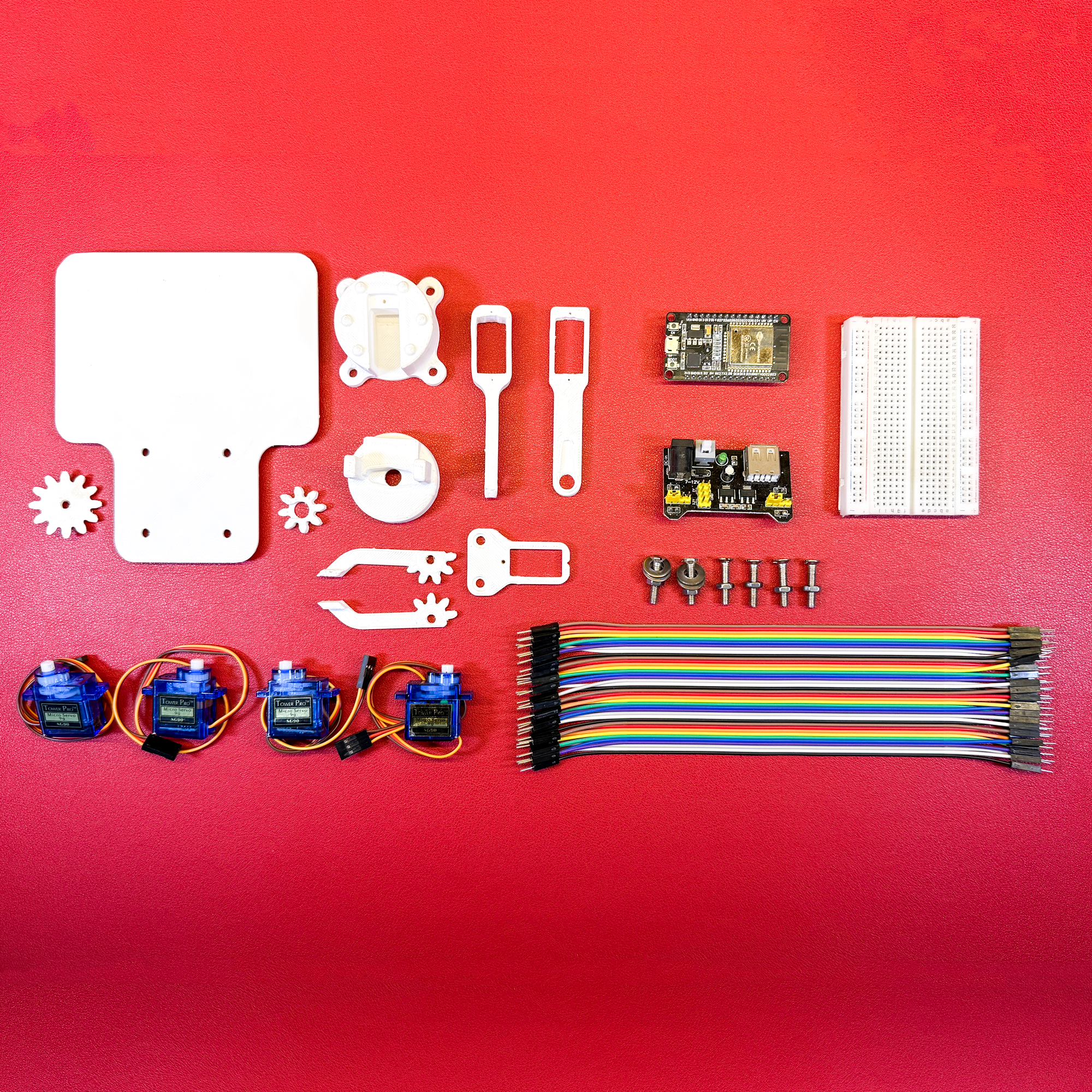 DIY Programmable Robotic Arm Kit – ESP32 + SG90 Servos  – STEM Robotics Project