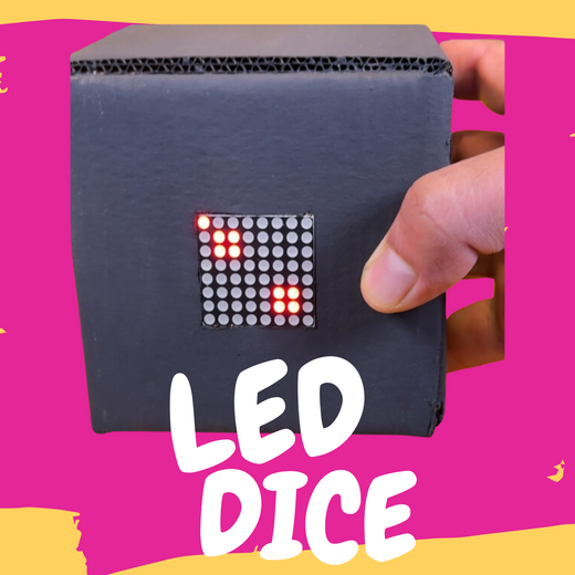 DIY - Motion Sensing Dice Kit with MPU6050 (Accelerometer + Gyroscope), MAX7219 Dot matrix Display and Arduino Nano